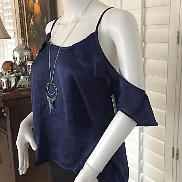 bp Tops - Flutter Cold Shoulder Camisole Small.